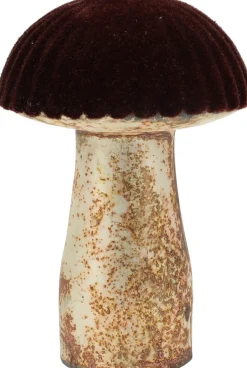 Paddenstoel in glas bruin 9cm