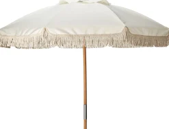 Parasol houtstok creme