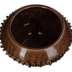 Planter fijn aardewerk bruin 31.5x31.5x20cm