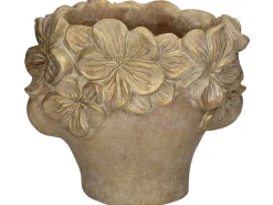Planter gezicht beton goud