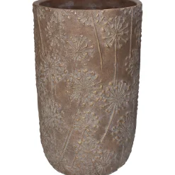 Planter paardebloem beton goud 18x18x30cm