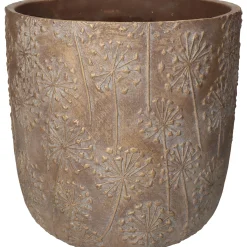 Planter paardebloem beton goud 25x25x25cm