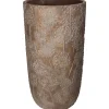 Planter paardebloem beton goud 21x21x40cm