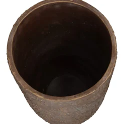 Planter paardebloem beton goud 21x21x40cm