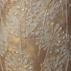 Planter paardebloem beton goud 21x21x40cm