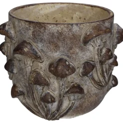 Planter paddestoel beton bruin 18.5x18.5x14.5cm