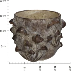 Planter paddestoel beton bruin 18.5x18.5x14.5cm