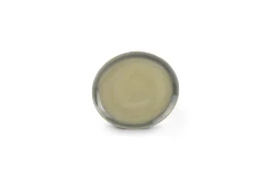 Plat bord 28x25cm groen/grijs flint