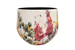 Pot floral white d33 h28