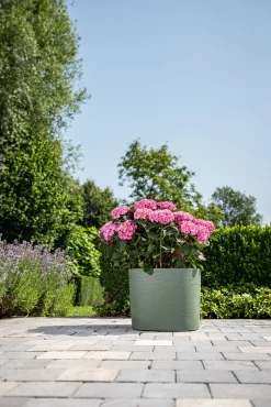 Pot Respect met reservoir30x30h27 groen-grijs