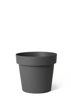 Pot rond happy 18 cm antraciet