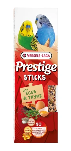 Prestige sticks kleine parkieten met ei & tijm - 2 stuks 60g