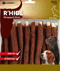 R'hide stokjes omwikkeld met konijn 7/8mm 12cm 28-32st 350gr