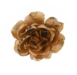 Roos op clip glitter vanille