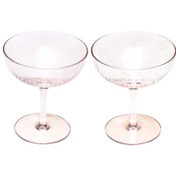 Set van 2 champagne coupes amber