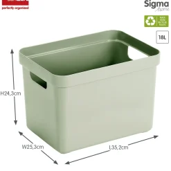 Sigma home opbergbox 18l groen