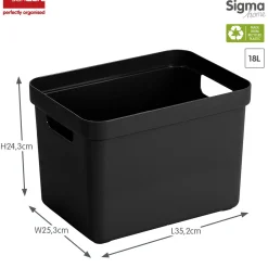 Sigma home opbergbox 18l zwart