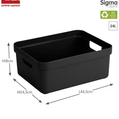 Sigma home opbergbox 24l zwart