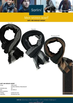 Sjaal heren black/camel