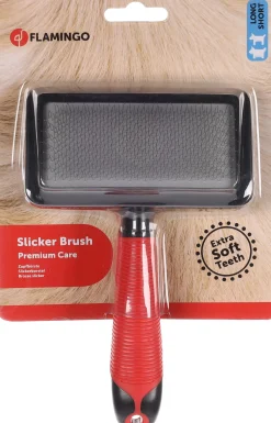 Slickerborstel zacht met handvat l