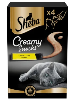Snacks voor katten |sheba creamy snack 4x12g kip