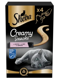 Snacks voor katten |sheba creamy snack 4x12g zalm