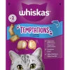 Snacks voor katten |whiskas temptations zalm 60g