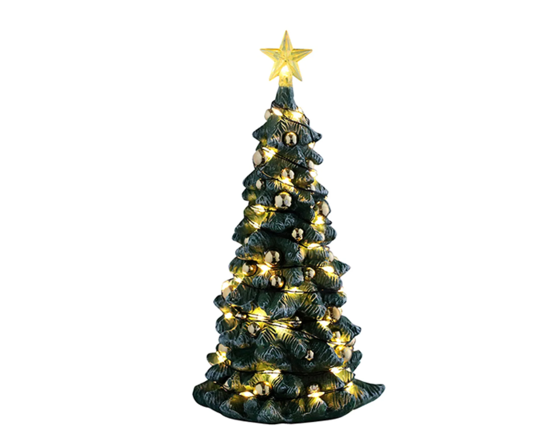 Snowy christmas tree clear light