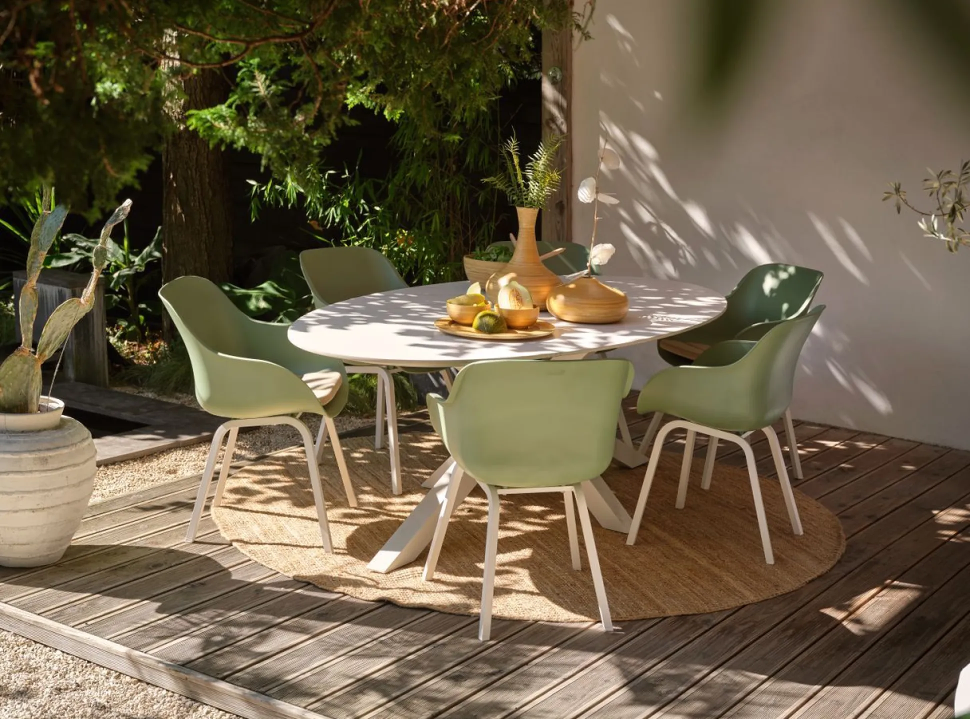 Stoel Le Soleil wit/groen