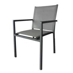 Stoel Lucca antraciet/zilver grijs