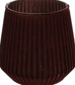 Theelichthouder 11cm bruin