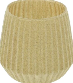 Theelichthouder 9cm glas beige
