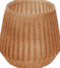 Theelichthouder 9cm glas roest