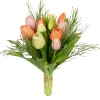 Tulpenbundel/gras zalm/roze mix