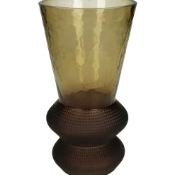 Vaas glas bruin 12x12x22.5cm