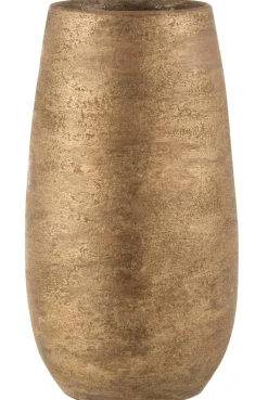 Vaas oneffen ruw ker goud l (22x22x41cm)