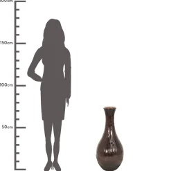 Vaas recycled glas bruin 34x34x75cm