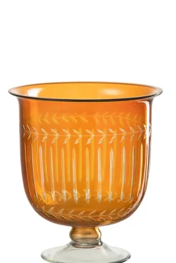 Vaas romeins hals glas oranje