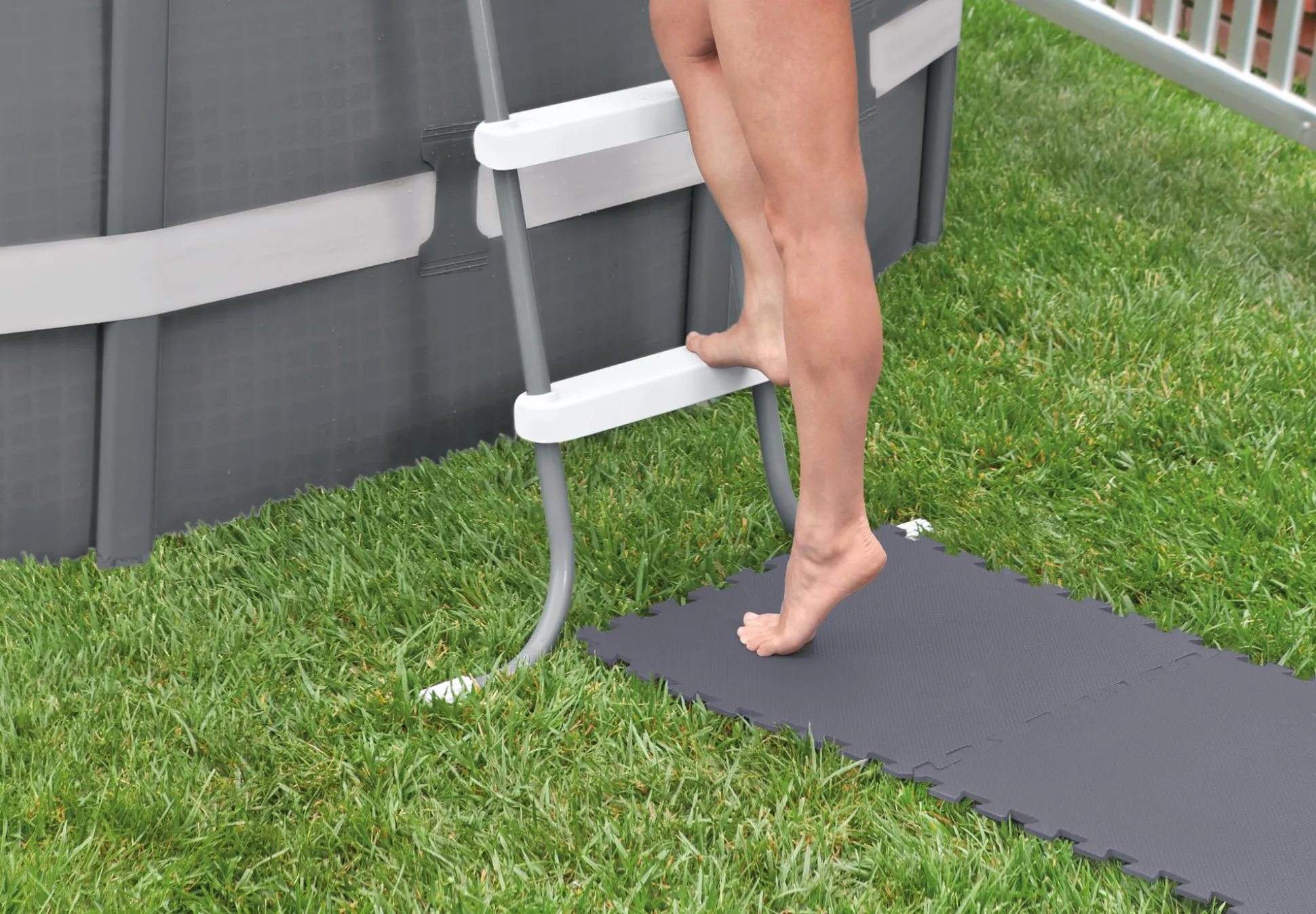 Vloerbeschermer grijs 50x50cm, 8 stuks