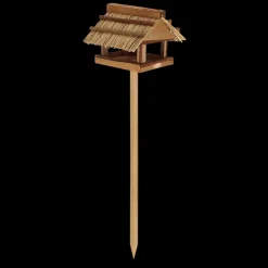 Voedertafel rieten dak op paal