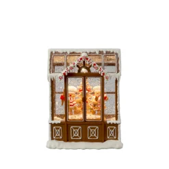 Waterspinner peperkoekhuisje led warmwit voor binnen