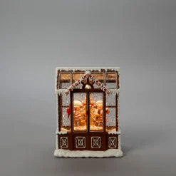 Waterspinner peperkoekhuisje led warmwit voor binnen