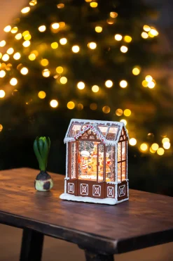 Waterspinner peperkoekhuisje led warmwit voor binnen