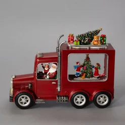 Waterspinner truck met kerstman led warmwit voor binnen