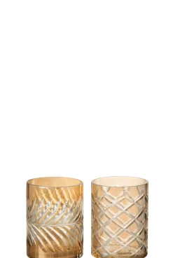 Windlicht diamant gl gd mass2 (9x9x12cm)