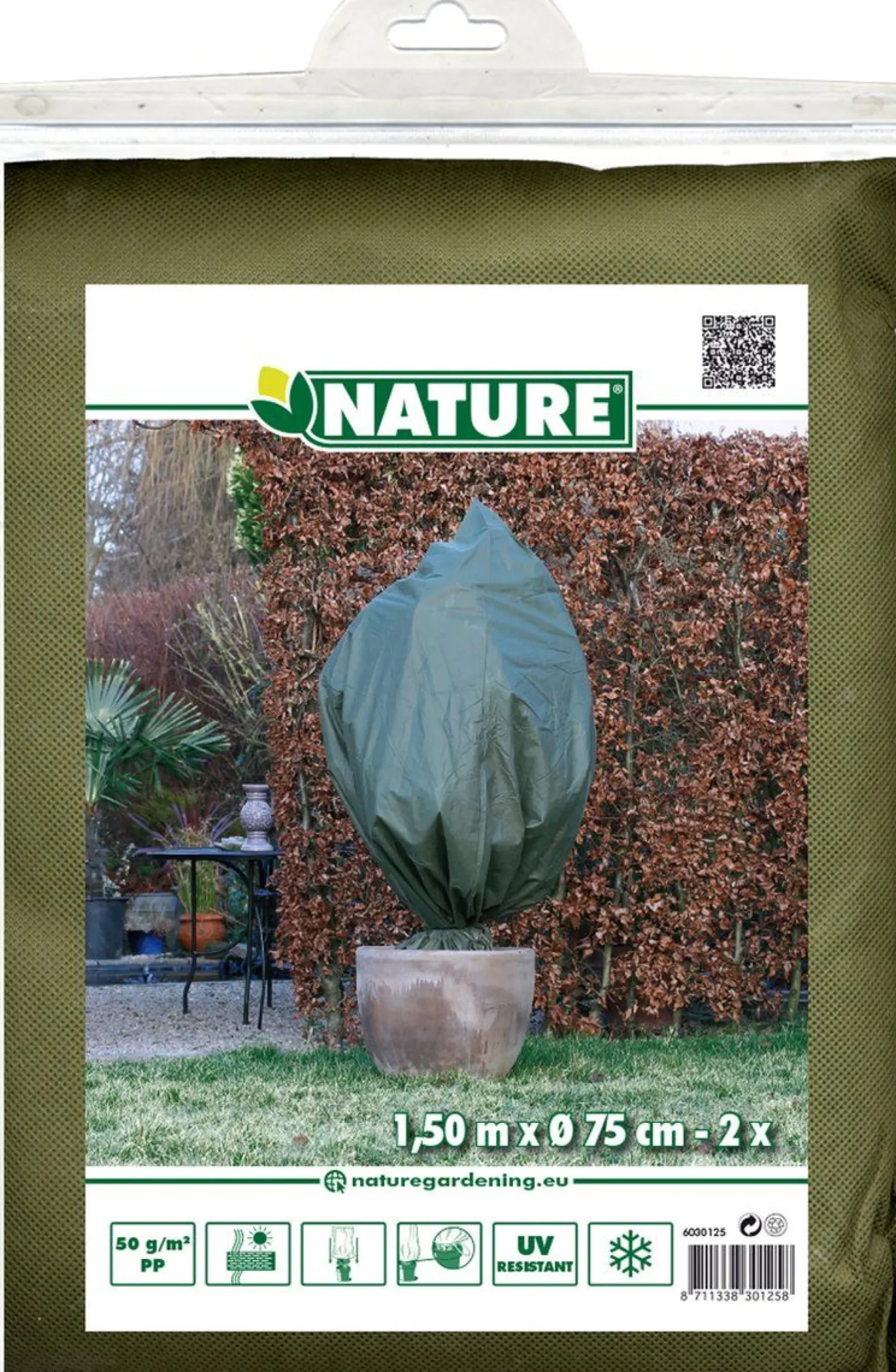 Winterafdekhoes 75cmx1,5m groen 2 stuks