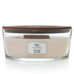 Woodwick Geurkaars white honey ellipse