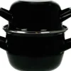 Zwarte mosselpot Ø18 cm geschikt voor inductie