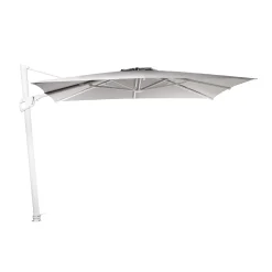 Zweefparasol Deluxe wit-licht grijs