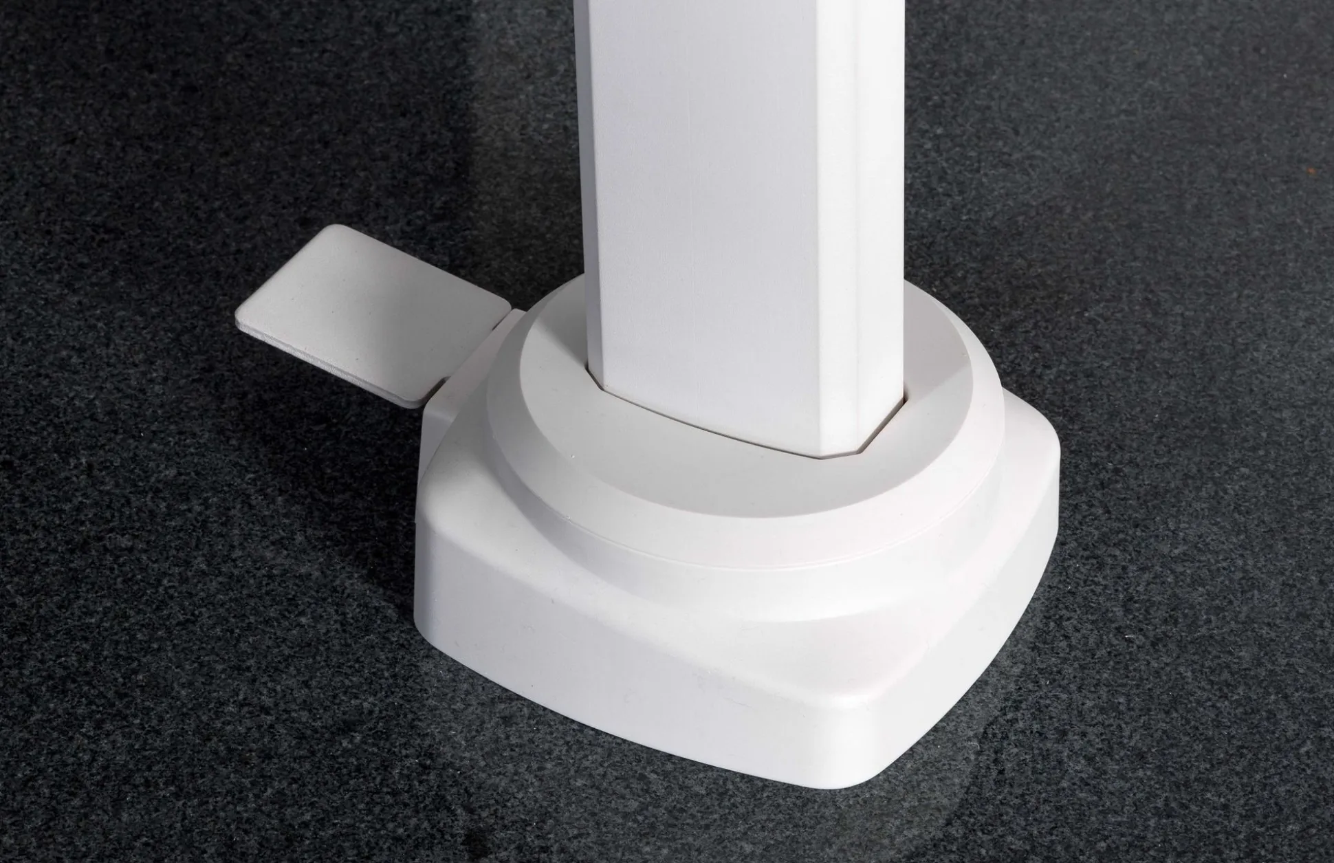 Zweefparasol Malaga wit-soft grijs